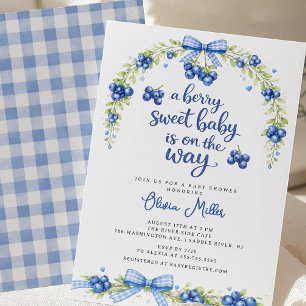 Baby Shower Uitnodiging Blauwe Bes Smaakvol Feestj