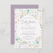 baby shower Uitnodiging,  bloemen meisje Uitnodigi Kaart (Voorkant / Achterkant)