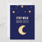 Baby shower Uitnodiging Boho Verblijf Wilde Moon K (Achterkant)