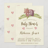 baby shower-uitnodiging bos een meisje kaart (Voorkant / Achterkant)