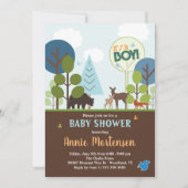 Baby shower uitnodiging, bosdieren kaart (Voorkant)