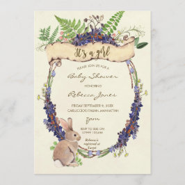 baby shower-uitnodiging boskonijnenkonijn kaart