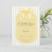 Baby Shower Uitnodiging Boter Gele Strik (Staand voorkant)