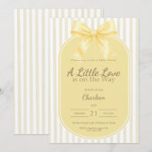 Baby Shower Uitnodiging Boter Gele Strik (Voorkant / Achterkant)