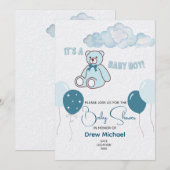 Baby shower Uitnodiging - Boy (Voorkant / Achterkant)