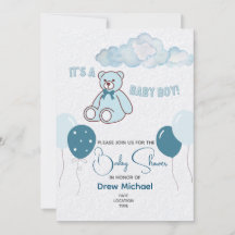 Baby shower Uitnodiging - Boy
