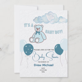Baby shower Uitnodiging - Boy