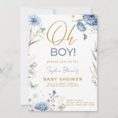 Baby shower Uitnodiging Boy Blue Design Sjabloon B (Voorkant)