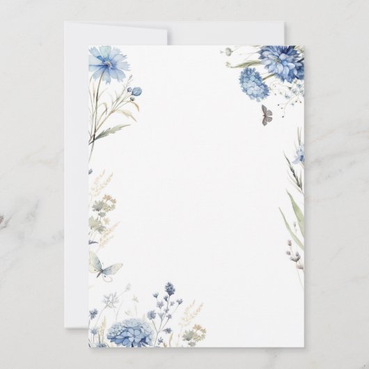 Baby shower Uitnodiging Boy Blue Design Sjabloon B (Achterkant)