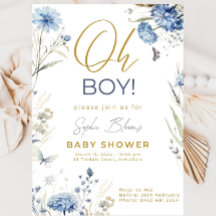 Baby shower Uitnodiging Boy Blue Design Sjabloon B
