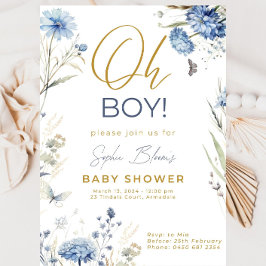 Baby shower Uitnodiging Boy Blue Design Sjabloon B