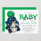 Baby shower-uitnodiging, Boy Rabbit-uitnodiging Aankondiging (Voorkant / Achterkant)