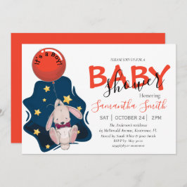 Baby shower-uitnodiging, Boy Rabbit-uitnodiging Aankondiging