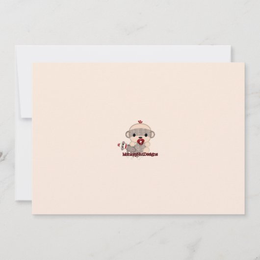 baby shower-uitnodiging BOY Sock MONKEY Wieg SMC-B Kaart (Achterkant)