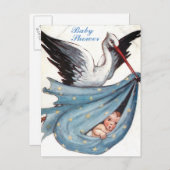 BABY SHOWER UITNODIGING BRIEFKAART (Voorkant / Achterkant)