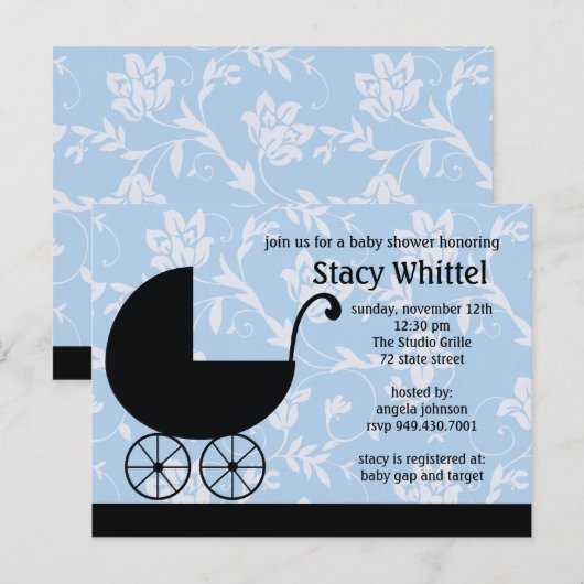 Baby shower Uitnodiging Briefkaart (Voorkant / Achterkant)
