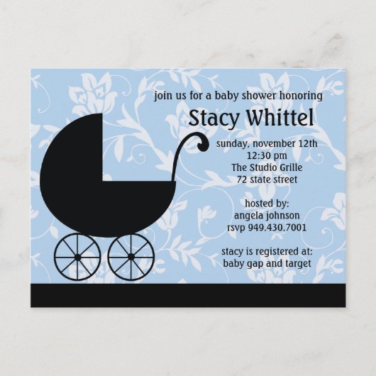 Baby shower Uitnodiging Briefkaart (Voorkant)