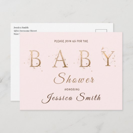 baby shower-uitnodiging briefkaart (Voorkant / Achterkant)