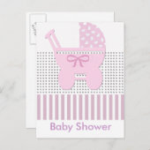Baby shower uitnodiging briefkaart (Voorkant / Achterkant)
