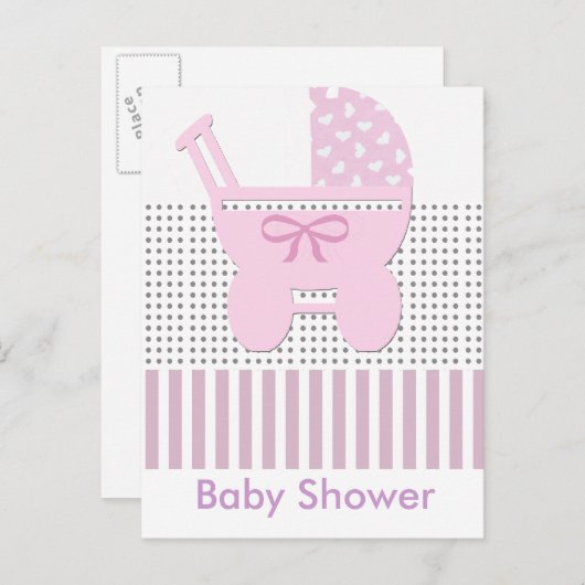 Baby shower uitnodiging briefkaart (Voorkant / Achterkant)