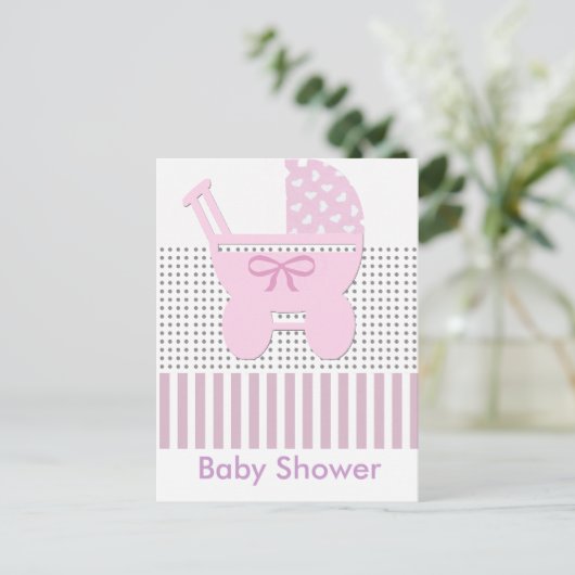 Baby shower uitnodiging briefkaart (Staand voorkant)