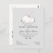 BABY SHOWER | Uitnodiging bunny uit te zenden (Voorkant / Achterkant)