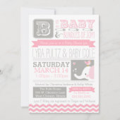 Baby shower Uitnodiging - Circus Elephant & Chevro (Voorkant)