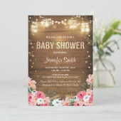 baby shower uitnodiging Code Rustic Floral Garden (Staand voorkant)