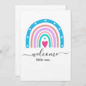 Baby shower Uitnodiging - Custom Boy of Girl Kaart (Voorkant / Achterkant)