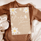 Baby shower Uitnodiging Daisy Beige