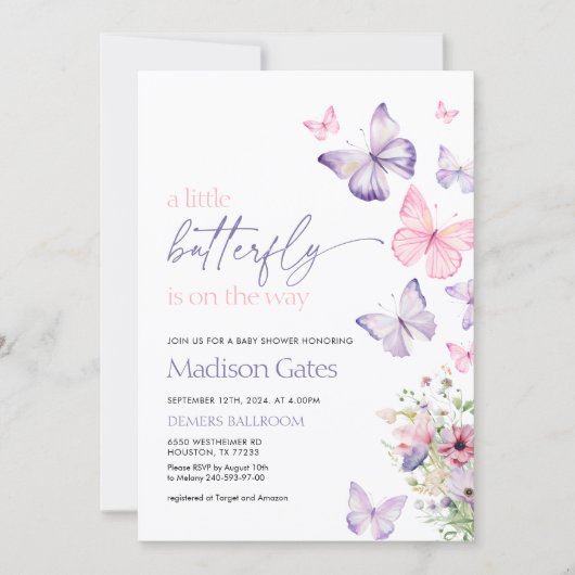 Baby shower uitnodiging Digitaal of Gedrukt (Voorkant)