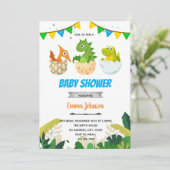 Baby shower-uitnodiging Dinosaur Bedankkaart (Staand voorkant)