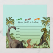 Baby shower-uitnodiging Dinosaur Kaart (Voorkant / Achterkant)