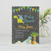Baby shower-uitnodiging Dinosaur Kaart (Staand voorkant)