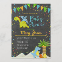 Baby shower-uitnodiging Dinosaur