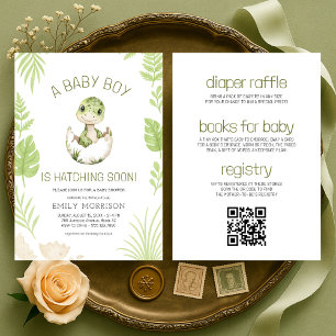 Baby Shower Uitnodiging Dinosaurus Alles in Eén vo