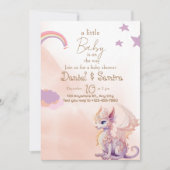 baby shower uitnodiging draken meisje (Voorkant)