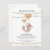 Baby shower Uitnodiging e-mail mama Baby Katten Wh (Voorkant / Achterkant)