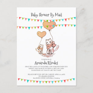 Baby shower Uitnodiging e-mail mama Baby Katten Wh Briefkaart
