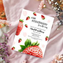 Baby shower Uitnodiging - Een beetje aardbei