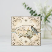 Baby shower Uitnodiging - Enchanted Woodland Birds (Staand voorkant)