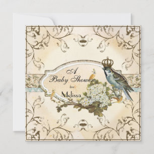Baby shower Uitnodiging - Enchanted Woodland Birds