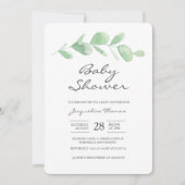 baby shower Uitnodiging | Eucalyptusblad (Voorkant)
