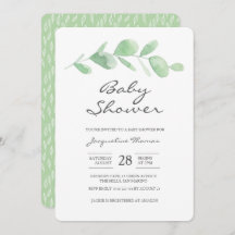 baby shower Uitnodiging | Eucalyptusblad