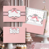 Baby shower Uitnodiging - Franse Bow Dot Swirl vs2