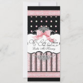 Baby shower Uitnodiging - Franse Bow Dot Swirl vs3 (Voorkant)