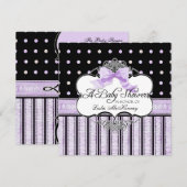 Baby shower Uitnodiging - Franse Bow Dot Swirl vs4 (Voorkant / Achterkant)