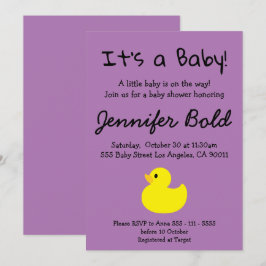 Baby Shower Uitnodiging Gele Eend