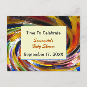 Baby shower Uitnodiging Genderneutraal kleurrijk