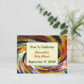 Baby shower Uitnodiging Genderneutraal kleurrijk (Staand voorkant)